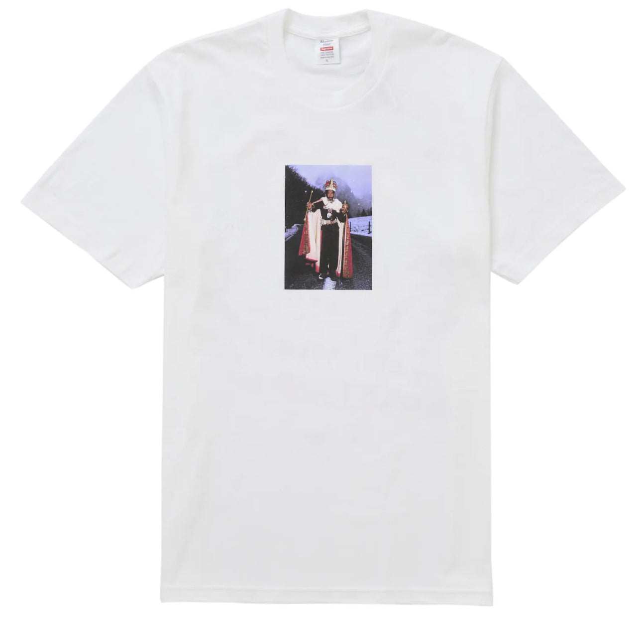 Supreme Martine Rose Lee Scratch Perry Tee White FW24, Size XXL, graphic print.